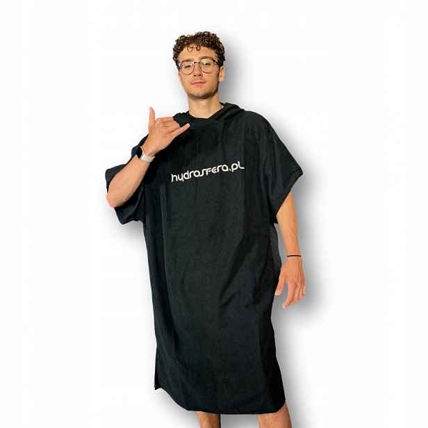 Ručník Poncho Hydrosfera Černý Univerzální po plavání Kite Sup Wind Wing