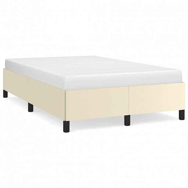 vidaXL Rám postele bez matrace krémový 120x190 cm umělá kůže
