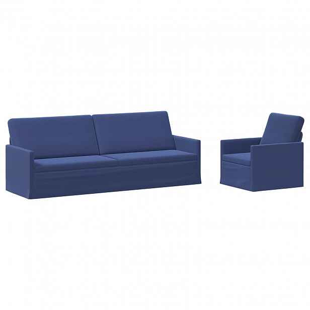 vidaXL Set pohovek 2 pcs Policová modrá Samet