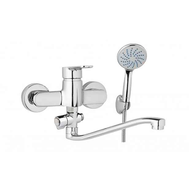 JB Sanitary MIRAM M103721 - Nástěnná umyvadlová a sprchová baterie MIRAM 150 mm; otočný přepínač; s příslušenstvím; S ramínko 250 mm