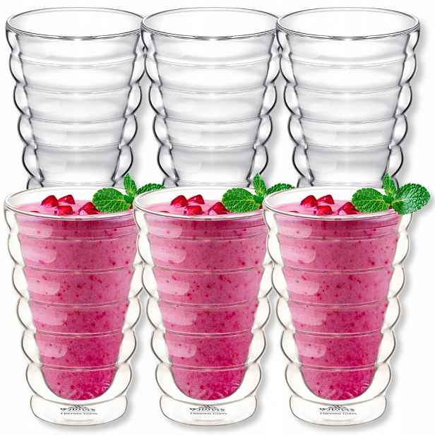 Sklenice Bubble s dvojitou stěnou 250 ml Wilmax sklo 6 kusů