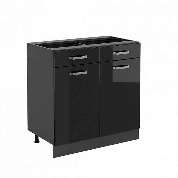 Vicco SPODNÍ SKŘÍŇKA KUCHYŇSKÉ LINKY R-Line Černý vysoký lesk 80 cm bez pracovní desky