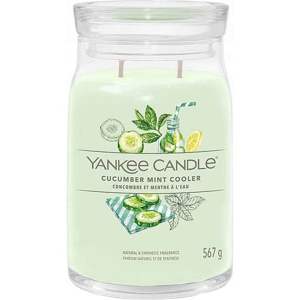 Yankee Candle vonná svíčka Signature ve skle velká Cucumber Mint Cooler 567