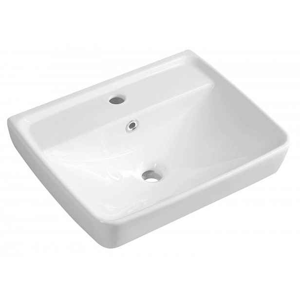 Aqualine - Umyvadlo 50x40 cm, s přepadem, otvor pro baterii, bílá TU0350