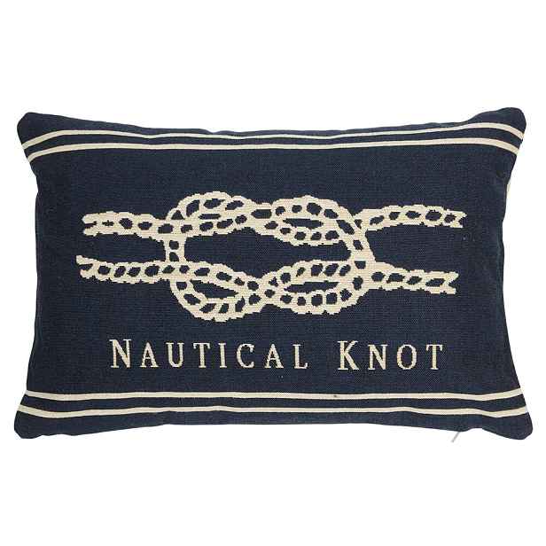 Béžovo-modrý gobelínový polštář s uzlem Nautical knot I - 45*15*30cm Mars & More