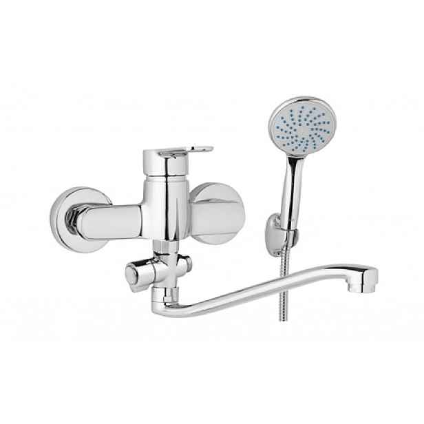 JB Sanitary MIRAM M103741 - Nástěnná umyvadlová a sprchová baterie MIRAM 150 mm; otočný přepínač; s příslušenstvím; S ramínko 300 mm