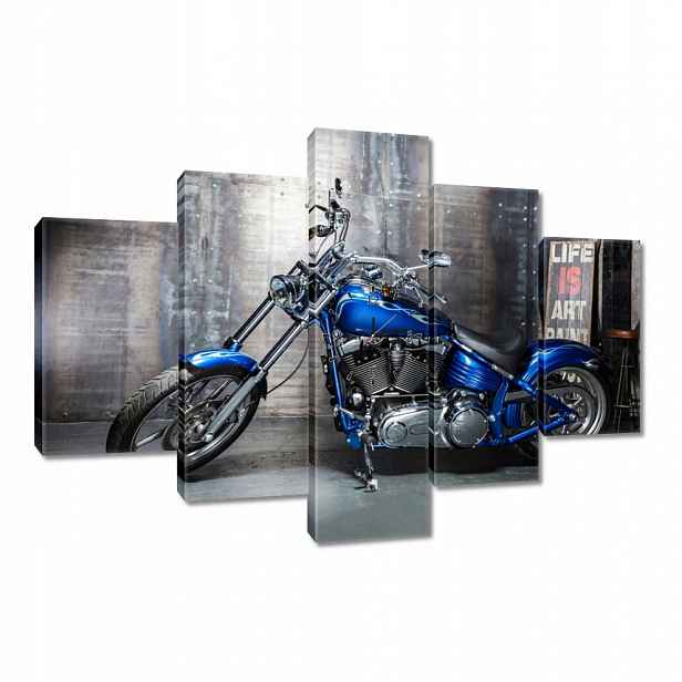 Nástěnné hodiny 150x105 Modrý chopper