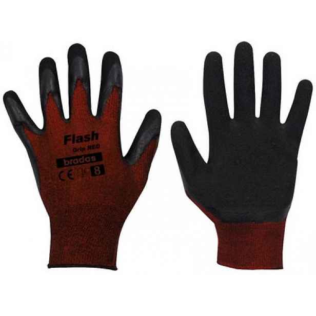 Pracovní rukavice Bradas Flash Grip, latexové, vel. 10