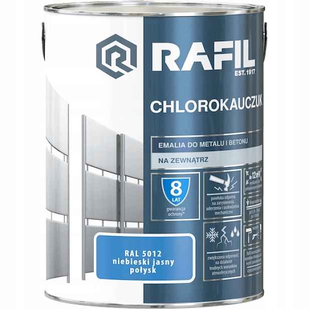 Rafil Chlorkaučukový Smalt 5 L Modrý Světlý Ral 5012 Lesk