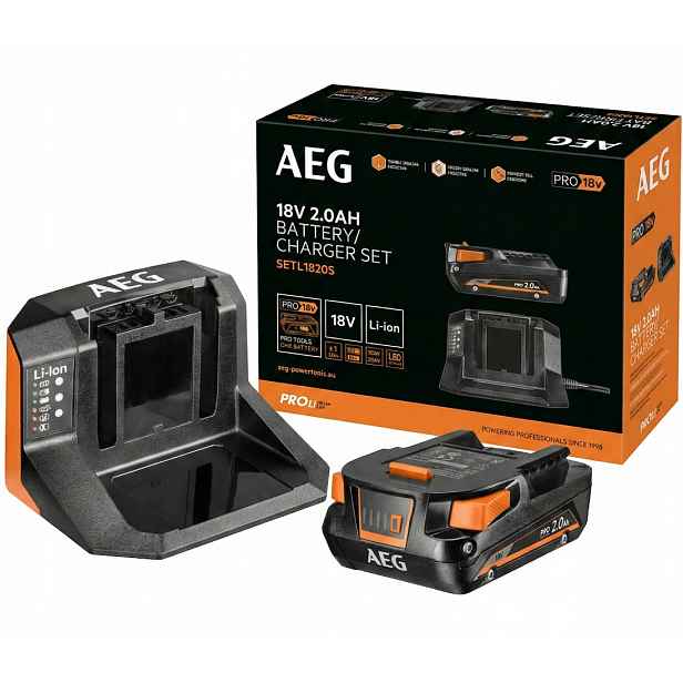Sada akumulátor 2.0 Ah nabíječka 18 V SETL1820S Aeg