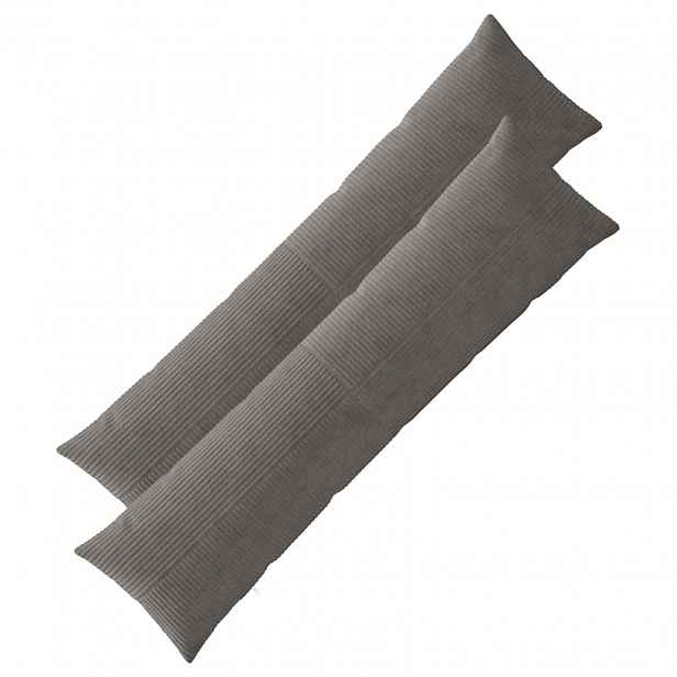 vidaXL Povlak na polštář 2 pcs ALMELO Tmavě šedá 40 x 145 cm manšestr