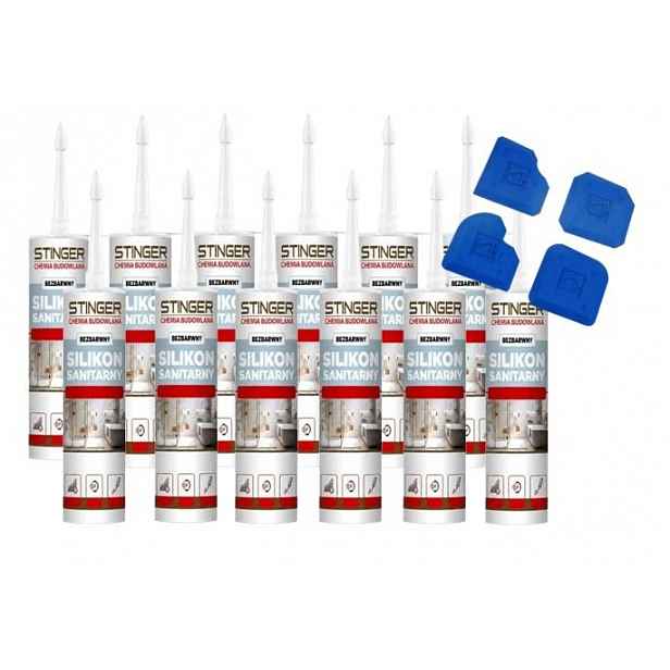 12 x sanitární silikon Bezbarvý voděodolný proti plísním 4 kostky
