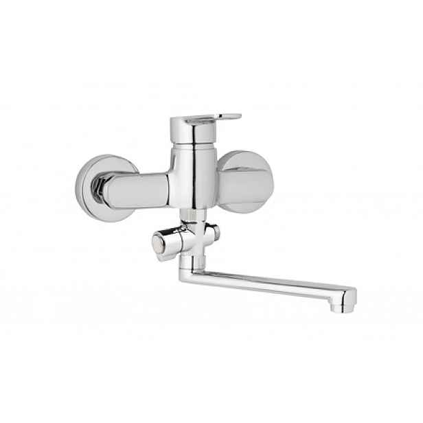 JB Sanitary MIRAM M103700 - Nástěnná umyvadlová a sprchová baterie MIRAM 150 mm; otočný přepínač; bez příslušenství; ramínko 200 mm