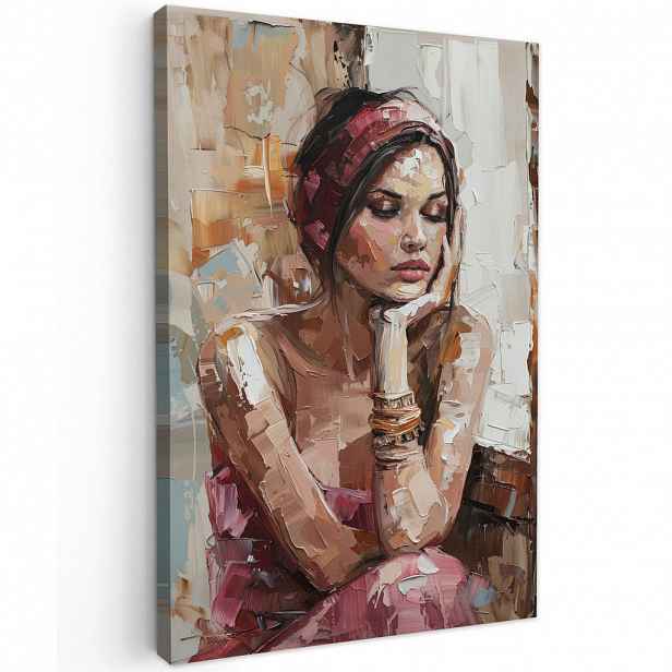 MuchoWow OBRAZ NA PLÁTNĚ Žena - vzhled malby - portrét - moderní 40x60 cm