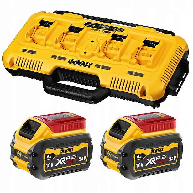 Vícenapěťová nabíječka DeWalt DCB104 4-portová 2x akumulátor DCB546 6Ah