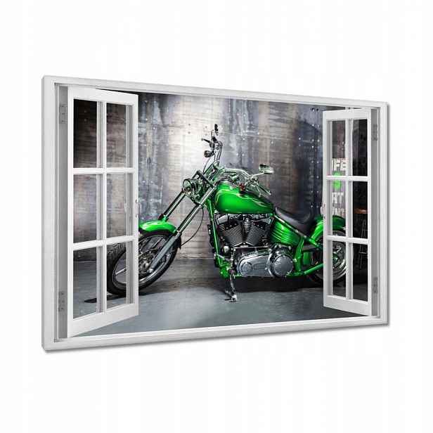 Obrazy 90x60 Zelený chopper Motocykl