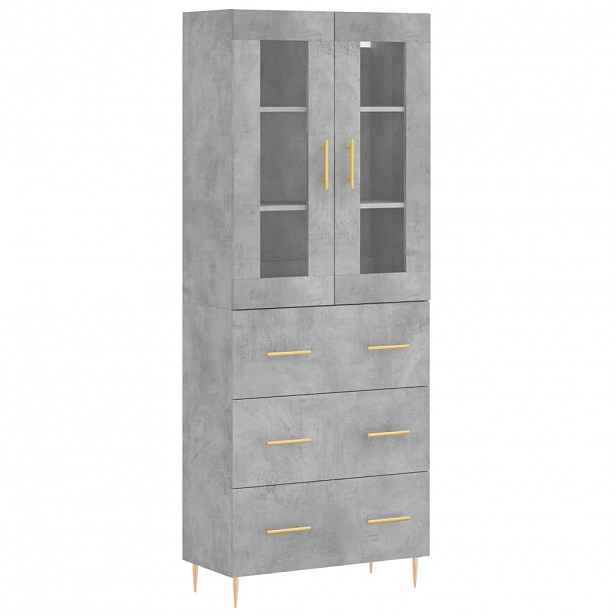 vidaXL Skříň highboard betonově šedá 69,5x34x180 cm kompozitní dřevo