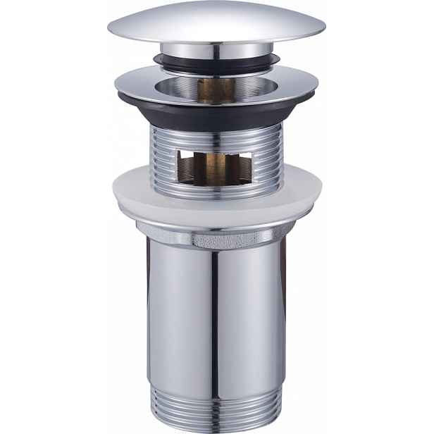 JB Sanitary Umyvadlová výpusť 5/4" s přepadem, velká zátka, chrom VK01