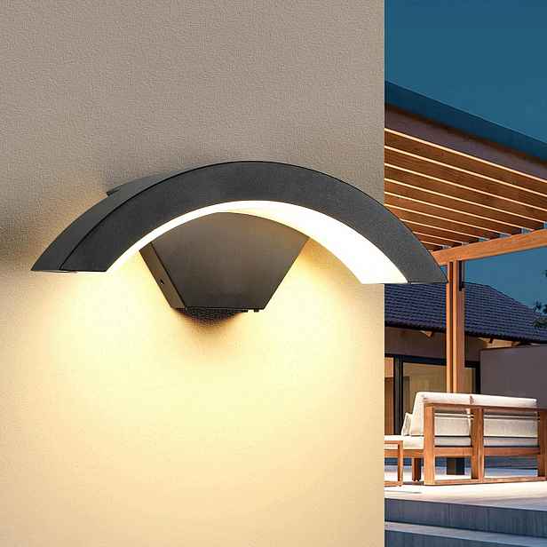 Venkovní Nástěnné Svítidlo Černé Led Moderní Na Dvůr 3000K 24W