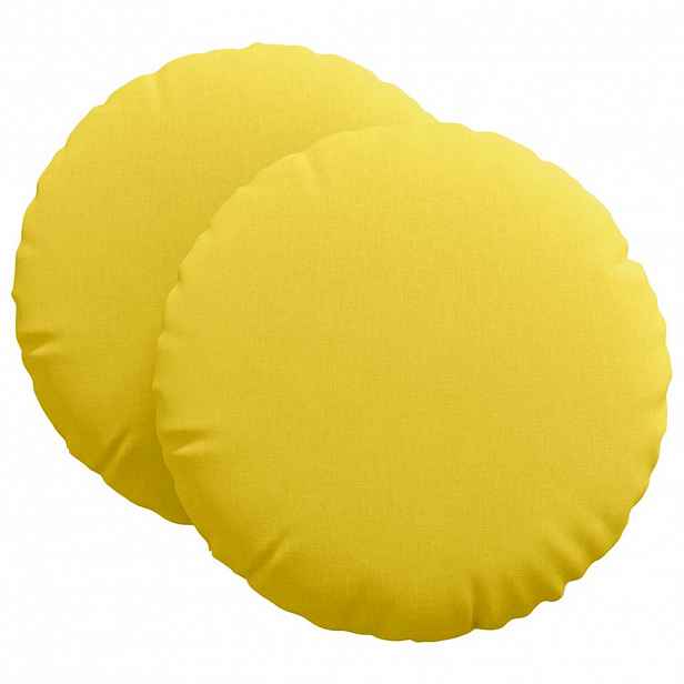 vidaXL Polštáře na sedadla 2 ks Textil Světlá žlutá Ø60 x 21 cm