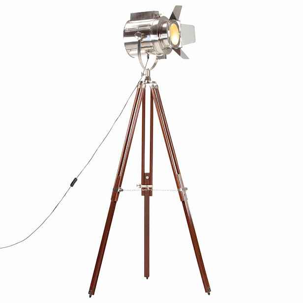 vidaXL Stojací lampa na stativu masivní mangovníkové dřevo 180 cm