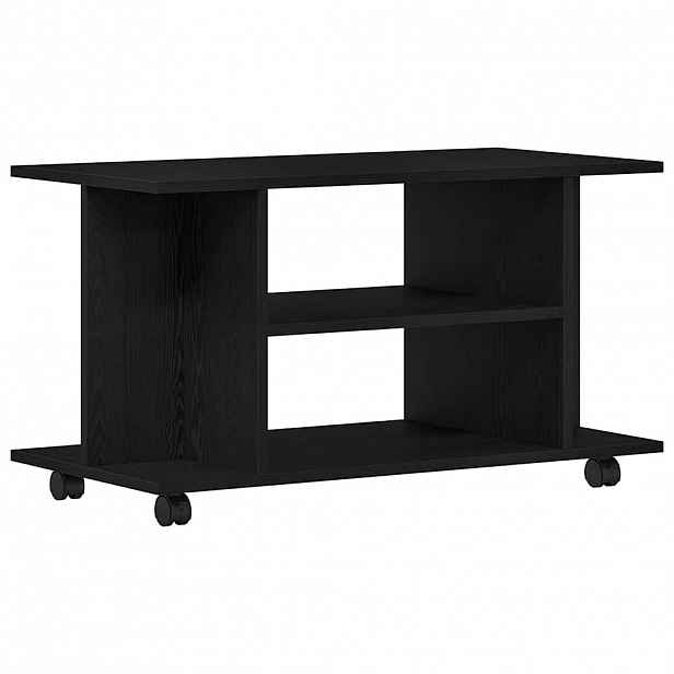 vidaXL TV stolek s kolečky černý dub 80 x 40 x 45 cm, dřevo