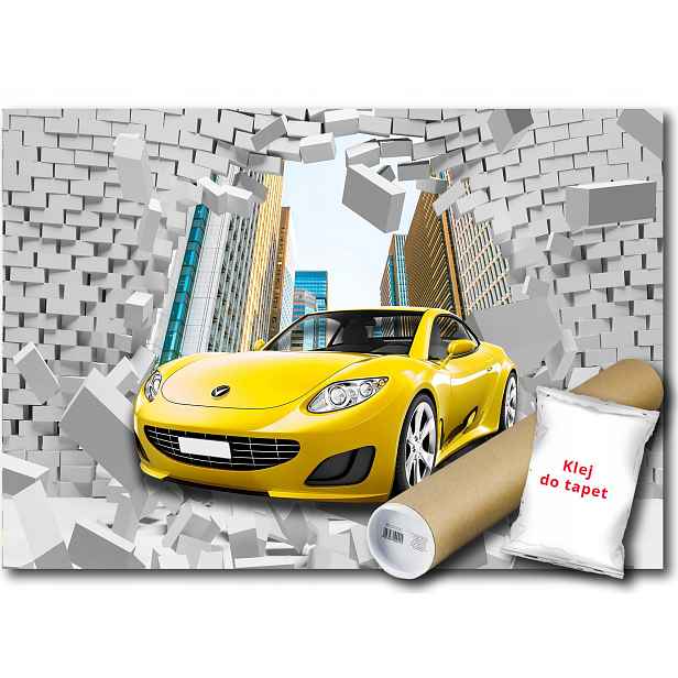 Vinylová fototapeta auto automobil zeď 3D 416x290