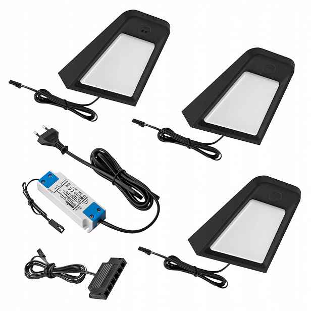 3x Led lampa podskříňkové osvětlení nad pracovní deskou, sada osvětlení Juno