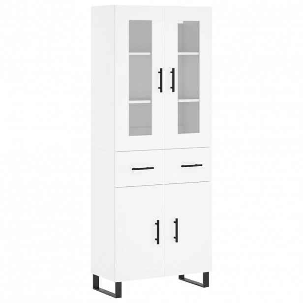 vidaXL Skříň highboard bílá 69,5 x 34 x 180 cm kompozitní dřevo