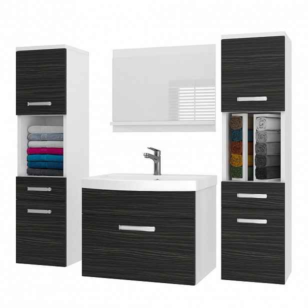 B BELINI GROUP KOUPELNOVÝ NÁBYTEK Koupelnová SADA PRI M6, Eben matný, 120 cm