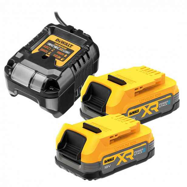 DeWALT - Sada 2A nabíječky, 2x aku 18 V XR POWERSTACK 1,7 Ah DCB1102E2