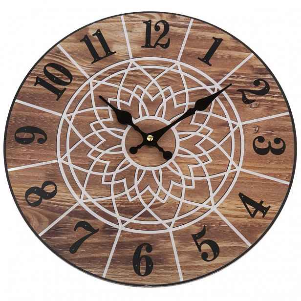 Nástěnné hodiny Mandala 34 cm, natural