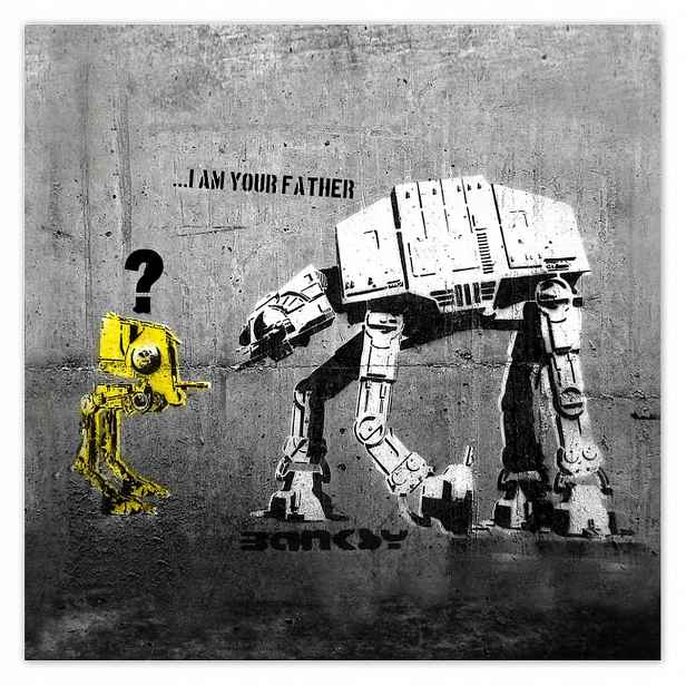 Plakáty 140x140 Banksy I am your father