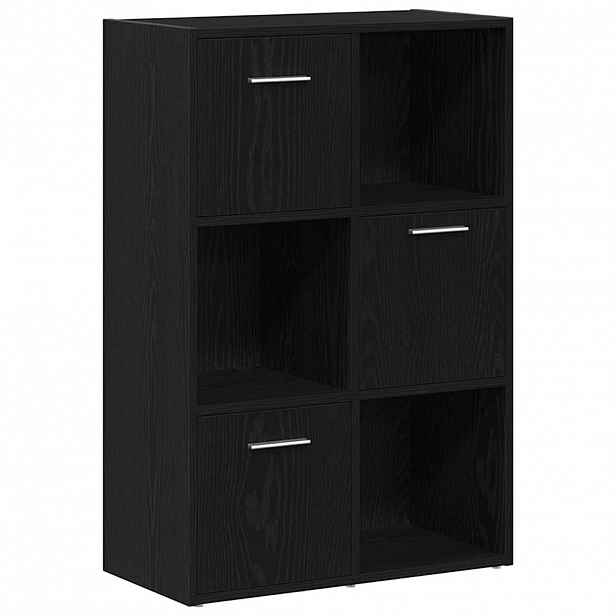 vidaXL Knihovna/dělící zástěna černý dub 60,5 x 30 x 90 cm, konstrukční dřevo