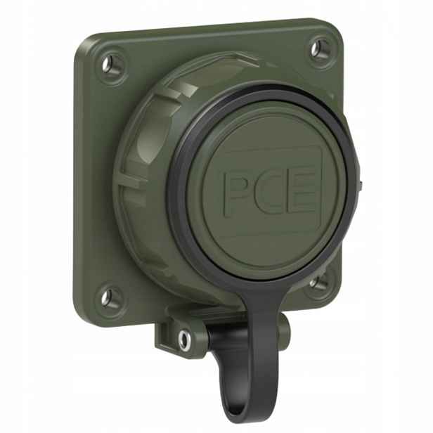 Zásuvka IP68 elektrická vojenská tabulová Pce 20341-8u 16A odolná khaki