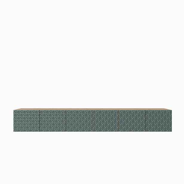 MASSENO ZÁVĚSNÝ TV STOLEK ROVA, 300/41/40 cm, dub Artisan /, zelený