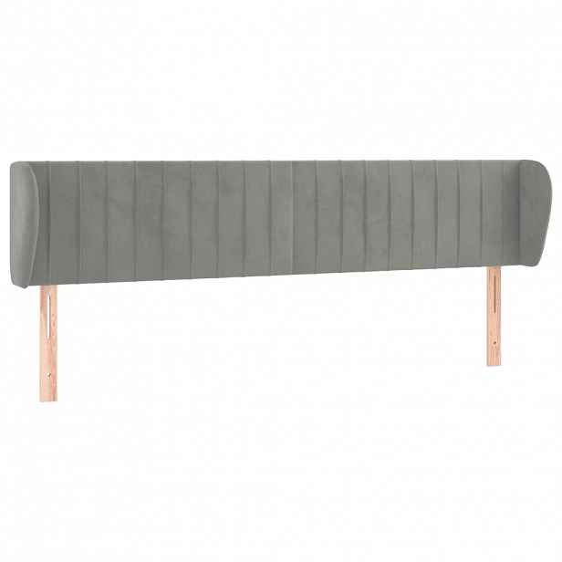 vidaXL Čelo postele typu ušák světle šedé 183x23x78/88 cm samet