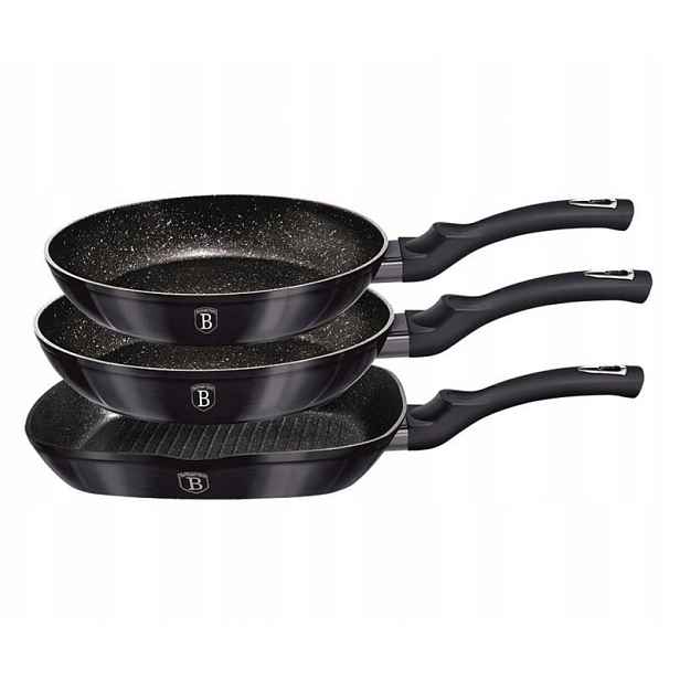 Berlinger Haus Granitové Pánve Sada 3 Ks Carbon Pro BH6904