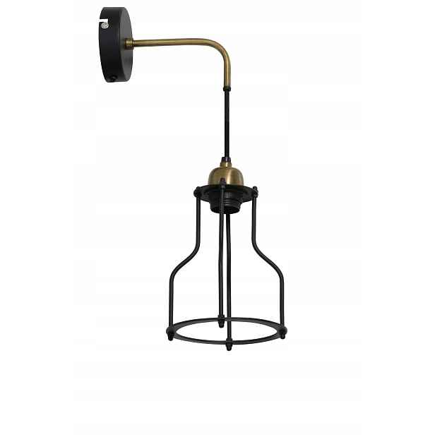 Nástěnná lampa do obývacího pokoje, černá, industriální, 50 cm