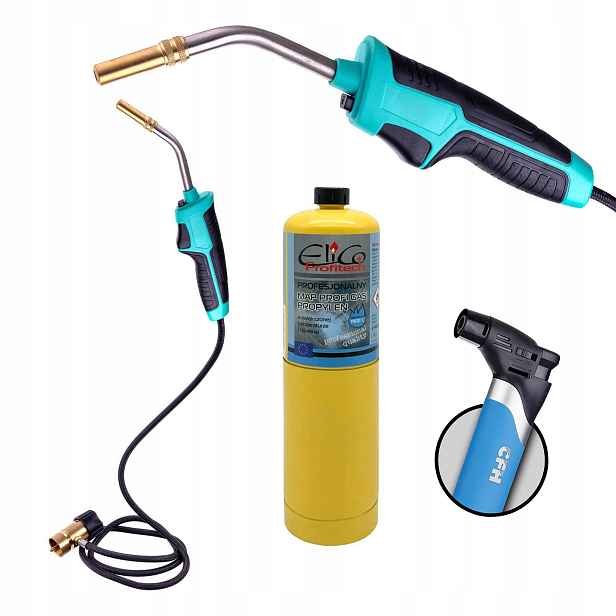 Plynový Hořák Mapp Propan Turbo Piezo Pro Pájení Hadice 120 cm Plyn Elico Cfh