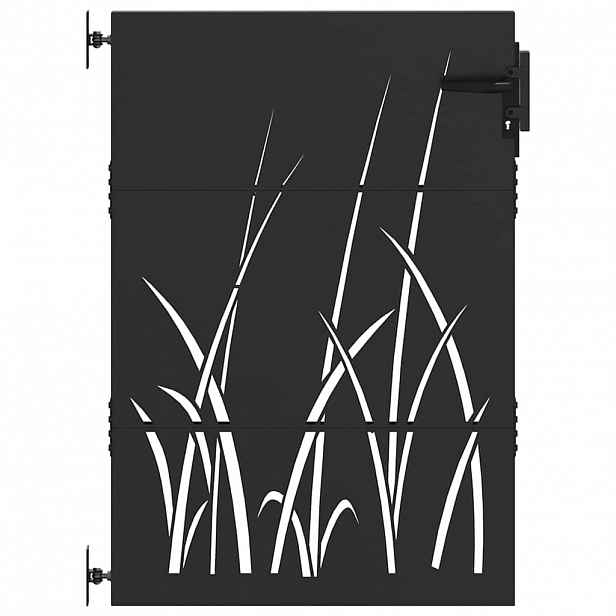 vidaXL Zahradní brána Černá 85 x 125 cm Práškově lakovaná ocel