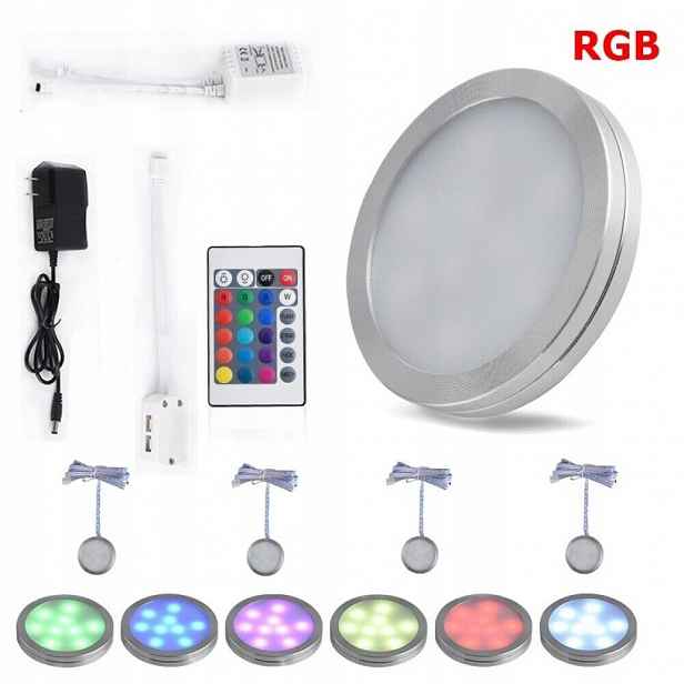 4ks Sada nábytkových oček nad pracovní deskou Led podskříňové kuchyňské svítidlo 2.5W Rgb