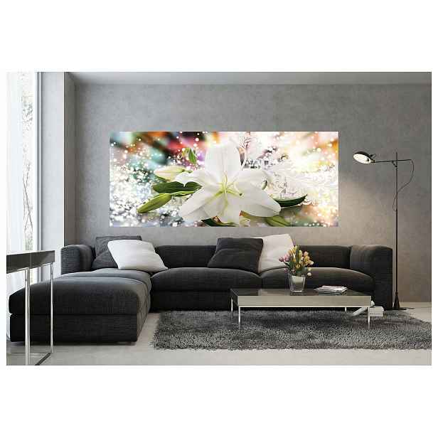 Fototapeta Bílá lilie Abstrakce Květiny 250x104 Jemný dekor lepidlo
