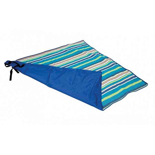 Kempingová deka Bo-Camp 1,5 × 1,4 m, modrá s pruhy