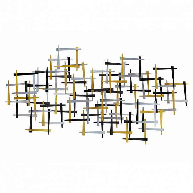 KUNSTLOFT KOVOVÁ NÁSTĚNNÁ DEKORACE ZLATÁ, 108/60 CM