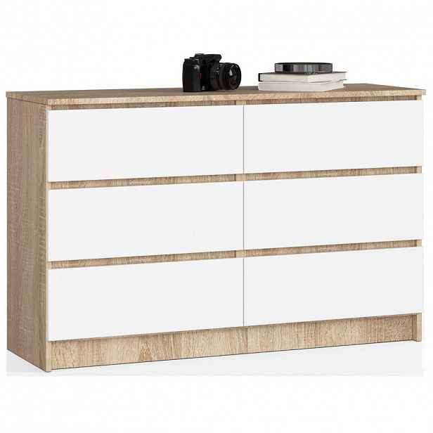 RAUMHIRSCH FURNITURE KOMODA dub Sonoma, bílá 77/120/40