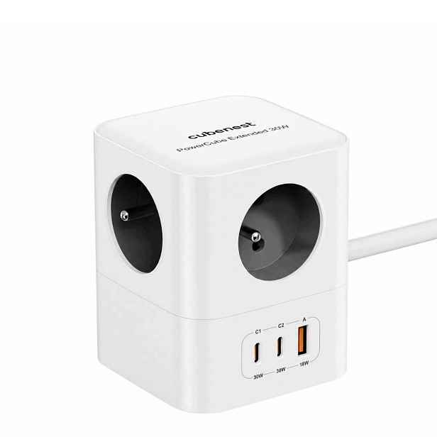 Cubenest PowerCube Extended Usb A+c Pd 30 W 1,5 m šedá