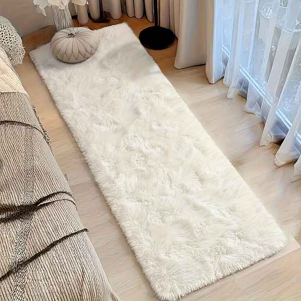TEMU 1ks Luxusní Plyšový Protiskluzový Koberec - Měkká, Nadýchaná Podlahová Rohož, Vhodná do Ložnice, Obývacího Pokoje, Koleje, na Pohovku, Venkovní