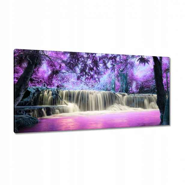 Obrazy 115x55 Fialový vodopád
