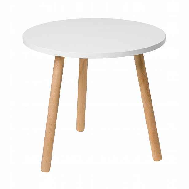 Dětský Stolek Bílý Kulatý 50 CM